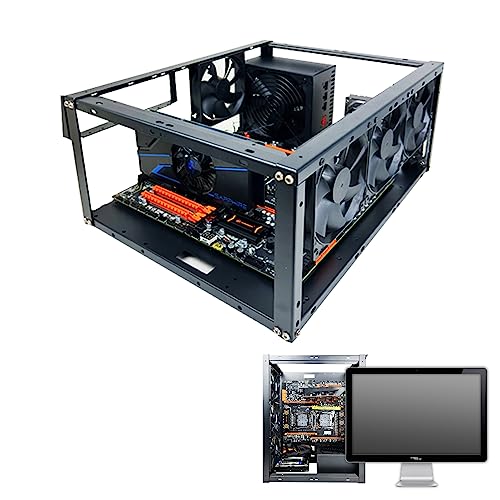 SENZZ アルミ製エアフレームスタンド、コンピューターマザーボード 、PCシャーシ冷却ラックスタンド、コンピューターエアフレームマザーボードブラケット垂直サポートラック - 積み重ね可能なオープンシャーシ