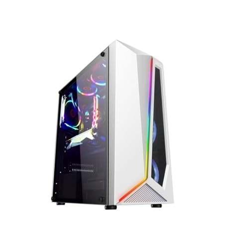 SIGNORMOTO ゲーミング 強化ガラス製ミドルタワー型 ATX、ITX、Micro-ATXマザーボード対応 透明サイドパネル ARGB可能 空冷/水冷対応 A2-BS