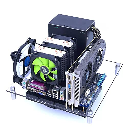 ZCBYBT ミニ透明アクリルDIYコンピュータ PCオープンフレームマザーボードテストベンチベスト、バック配線をサポートします,Matx