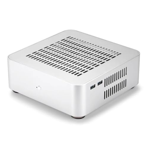 Svplcxeyp ミニHT すべてのアルミニウムシャーシミニITXコンピューターゲームPCデスクトップ 8ピン電源PSUホワイト KDJGI-40889