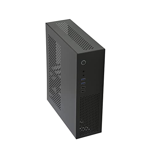 Ysyqkn マイクロATX対応 小型設計 スチール素材 USBインターフェース 横置き 縦置き 壁掛け 熱メッシュ パソコン収納箱 オフィスに適用, ブラック