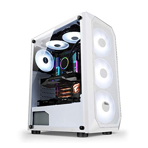 Wsikafxn ゲーミング 、ミッドタワーデスクトップPCのコンピュータ用ATX/M-ATX/MINI-ITX PCゲームコンピュータ 、透明サイド、USB3.0
