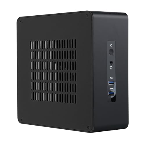 AWJUWHBJ TA80 小型 PC シャーシ 小型 ITX シャーシ HTPC 2.5 インチ ディスク、放熱性と省スペース性を向上させるアルミニウム デスクトップ