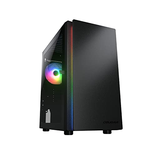 COUGAR Purity RGB Black ミニタワー ブラックカラー サイドパネル強化ガラス シンプルデザイン Mini ITX/Micro ATX CGR-5PC4B-RGB