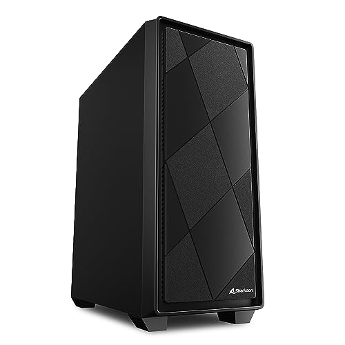 Sharkoon ミドルタワー VS8 ブラック チェッカーフラグ風フロントパネル ATX/Micro ATX/Mini-ITX規格対応 120mmファン1基標準搭載 冷却ファン6基搭載可能 USB3.0×2ポート USB2.0×1ポート 日本 SHA-VS8 BK