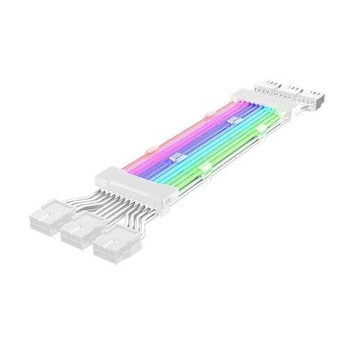 YAJONO AT87- PSU 延長 ARGB ケーブル ATX 3X8PIN PCI-E GPU ネオンカラーライン ARGB ストリーマー 転送 グラフィックカード 電源ケーブル