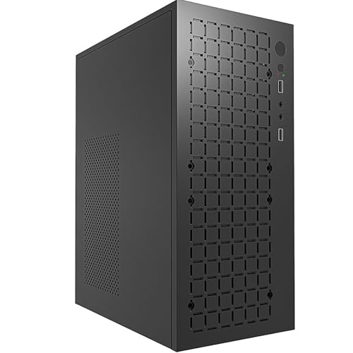 Yoqanr Micro ATX 、高エアフローミニMATX/ITXデスクトップコンピュータ 、USB 2.0付き、0.6mm超薄型シェルコンピュータ 、MATX/ITXマザーボードをサポート、ファンなしブラック aSP00029-hei-H6