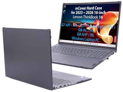 mCover 2023-2026 16インチ Lenovo ThinkBook 16 G6 / G7 / G8 / G9 シリーズ Windows ノートブック PC (他のLenovoモデルには適合しません) - ブラック Len-TBK16-G6-G7-G8-G9-Black