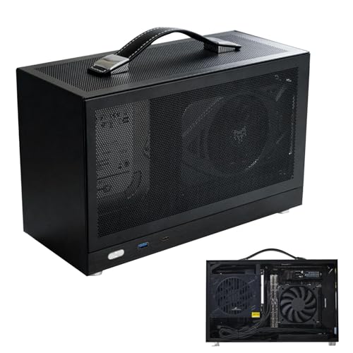 デスクトップ – 小型ポータブル ITX シャーシ、軽量コンパクト フレーム、最適化されたケーブル管理、静かなファン マウント、強化パネル保護 |個人の家庭ユーザー 学生 ゲーマー オフィス Crow WVAW387QWDH1KNCM3R