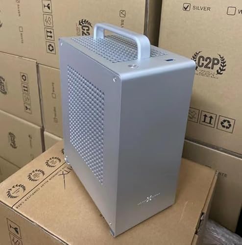 Annakin ZZAW A1P PC デスクトップ ミニ ITX サポート FLEX-1U 電源 ITX マザーボード 小型 スリム ポータブル アルミニウム合金シャーシ DIY インストール ゲームや家庭用-A1P+Handle