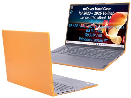 mCover 2023-2026 16インチ Lenovo ThinkBook 16 G6 / G7 / G8 / G9 シリーズ Windows ノートブック PC (他のLenovoモデルには適合しません) - オレンジ Len-TBK16-G6-G7-G8-G9-Orange