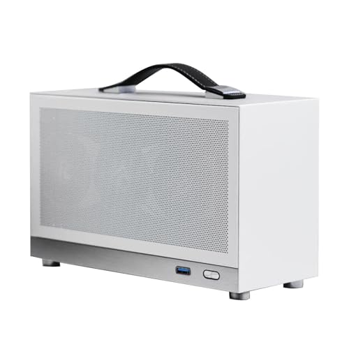 ミニITX デスクトップ アルミ合金製 8.1L 312×135×193mm 4面放熱孔 SFX電源対応 130mmGPU収納 携帯性重視 ゲーミング/オフィス用 ブラック/ホワイト SRAU6263Z6RA1BA4N
