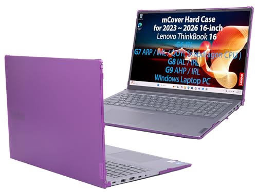 mCover 2023-2026 16インチ Lenovo ThinkBook 16 G6 / G7 / G8 / G9 シリーズ Windows ノートブック PC (他のLenovoモデルには適合しません) - パープル Len-TBK16-G6-G7-G8-G9-Purple
