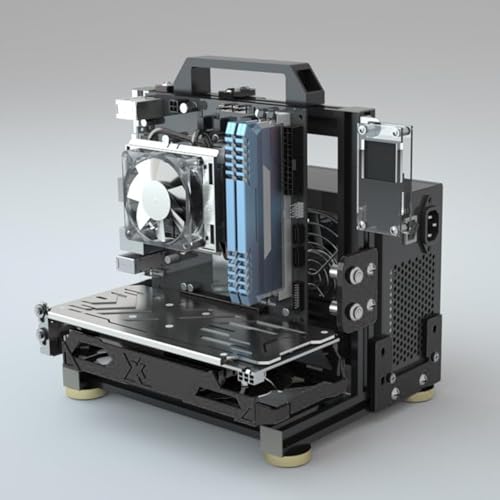 Egowz PCクリエイティブ組み立てフレームテストベンチ、オープンエアフレーム 、DIYコンピューターマザーボード ラック、ITX ATX ATX オープンアルミニウムフレームシャーシ(ITX)