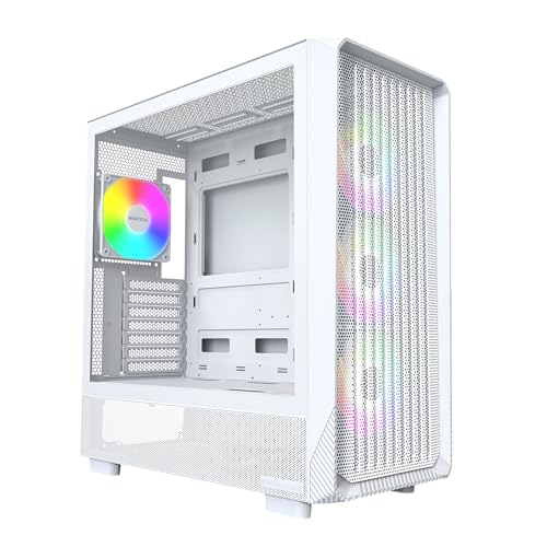 Montech X5 (W) ホワイト｜ATX 対応 ミドルタワー 強化ガラス パネル搭載/高エアフロー/前面メッシュパネル/モンテック 【国内 】