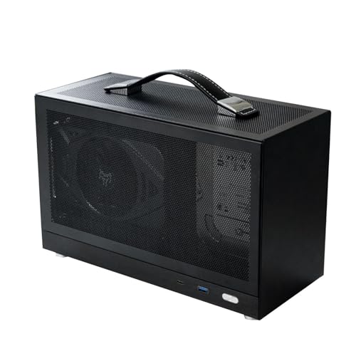 ITX - ブラック ホワイト ミニ タワー コンピューター シャーシ、SPCC スチール フレーム、高エアフロー冷却レイアウト |ホームスタジオセットアップ用の軽量デスクトップホストエンクロージャUSB Type Cインターフェイス ONAP13JIS6FX7JEQA8