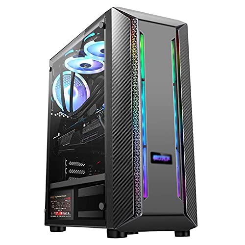 ZXFF コンピュータ 、ミッドタワーATX/M-ATX/MINI-ITX PCゲーム機、強化ガラスサイドパネル、USB3.0 / USB 2.0 (Color : Black)