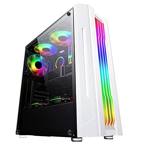 Wsikafxn ゲーム 、ミッドタワーATX/M-ATX/ミニITX PCゲーム 、USB3.0 / USB 2.0、統合RGB照明 - 水冷、完全透明サイドパネル