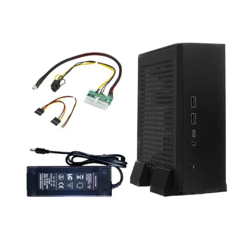 Acinkeety M09 ミニデスクトップ MINI-ITX PC シャーシ フットスタンド付き多用途かつ効率的な産業用制御 180W パワー ITX コンピュータ MINI-ITX コンピュータシャーシ用小型軽量 HT