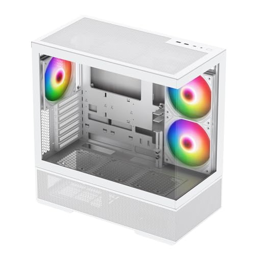 RACEN センチュリー 「RACEN」 ATX/Micro-ATX/Mini-ITX対応ピラーレス AQCESS ホワイト CRC-PCASE01WH_FP