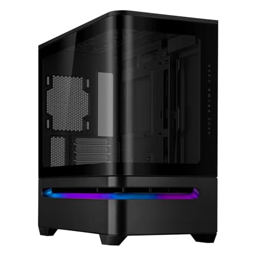 ASUS Prime AP202 Micro-ATX 湾曲したガラスパネル 420mmまでGPUをサポート PRIME AP202 TG BLACK 国内 黒
