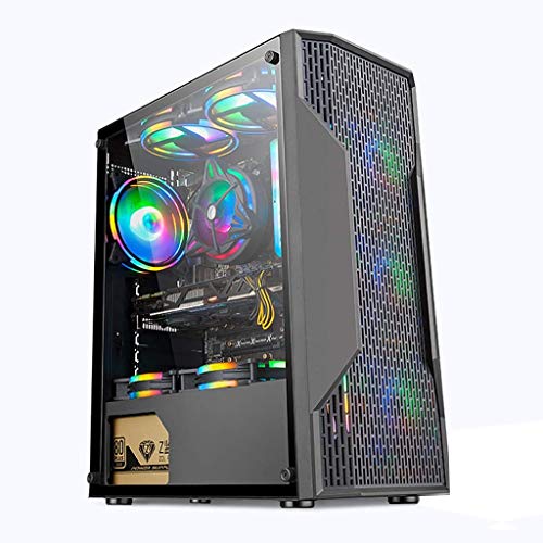 ZXFF ゲーム 、ミッドタワーATX/M-ATX/ITX- PCゲームコンピュータ 、USB3.0 / USB 2.0×焼戻しガラスサイドパネル、ケーブル管理システム、8ファン設置位置 (Color : Black)