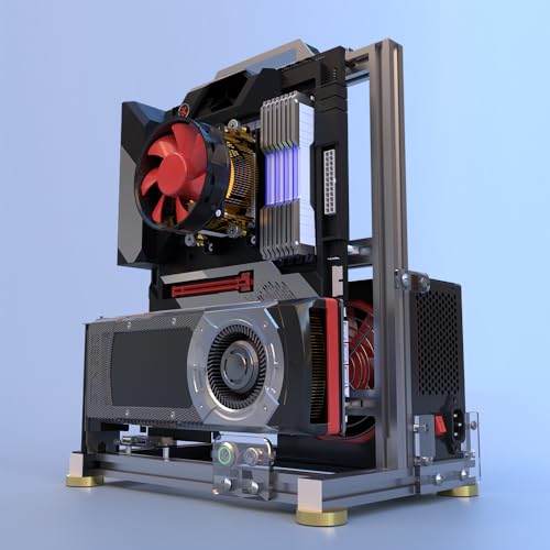 DALAIBUKESI DIYオープンフレームPCシャーシ、アルミニウムコンピュータ 、ATXマザーボード対応、優れた冷却、Type-Cサポート
