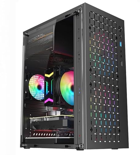 ゲーミングPC用ミドルタワー ，合金鋼製，黑，風冷/空冷対応，特にアクリル製のサイドパネルを採用しており、内部のパーツを美しく見せることができます (H 6-ブラック3.0サイドスルー-厚板-公式標準装備) [並行輸入品]