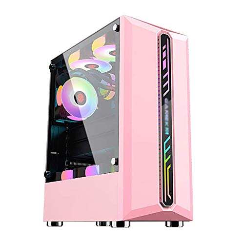 ZXFF ピンクゲーム機 、ミッドタワーATX/M-ATX/ITX PCゲーム機 、アクリルサイドパネル、USB 3.0、クールライトバーが付属
