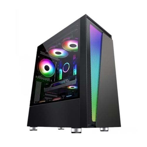 XLTFUC ミッドタワーコンピュータ ATX、M-ATX、ITX、強化ガラスサイドパネル ミッドタワーゲーミング 、最大165mmのラジエーターをサポート 水冷をサポート