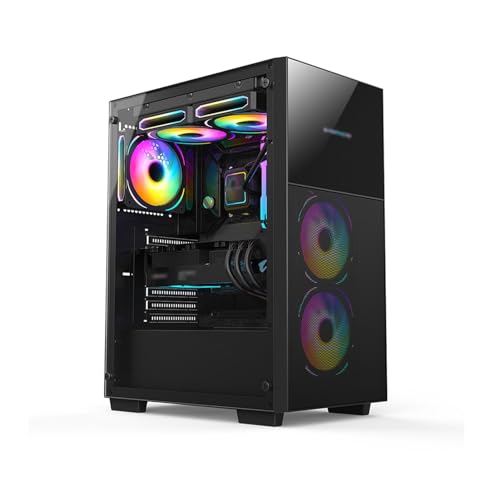 ARrase コンピュータゲーム 、ミッドタワーATX/Micro-ATX/mini-ITX、水冷 、6x120mmファン 、強化ガラスサイドパネルデスクトップ (Color : Style 2)