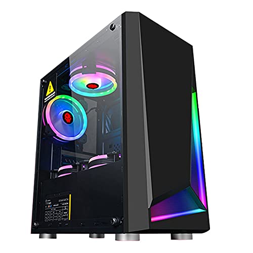 ZXFF ゲーム 、ミッドタワーM-ATX/ミニITX PCコンピュータ 、強化ガラスサイドパネル、USB 3.0、ゲームやオフィスに適しています。 (Color : Black)