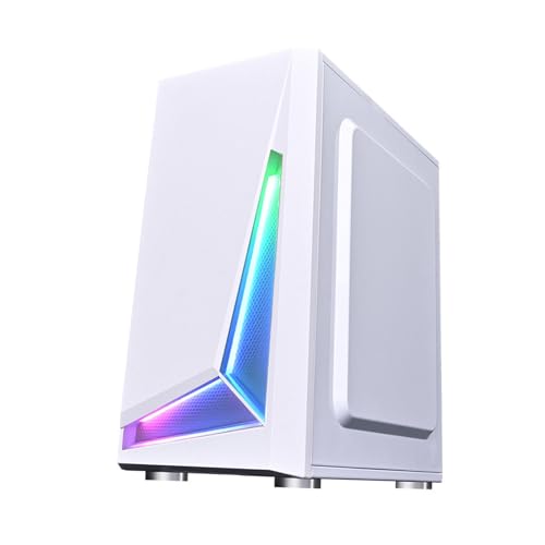 ARrase Micro-ATX Mini-ITXゲーミングコンピュータ をサポート、8ファン搭載、ライトバー、ゲームやオフィスワークに最適 (Color : White)