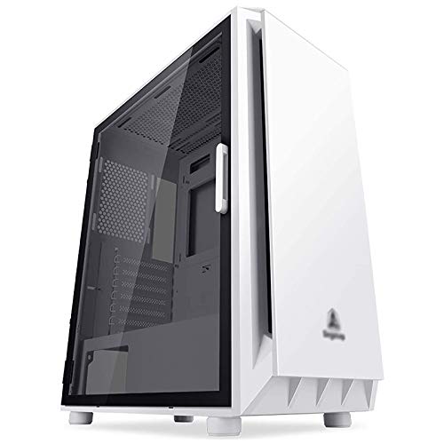 LyxosVee PCゲーミング 、ATX ミッドタワーゲーミング 、パノラマラージサイドビュー、I / OパネルUSB3.0 / USB2.0 /オーディオポート、RGBライトバーが装備されている (Color : White)