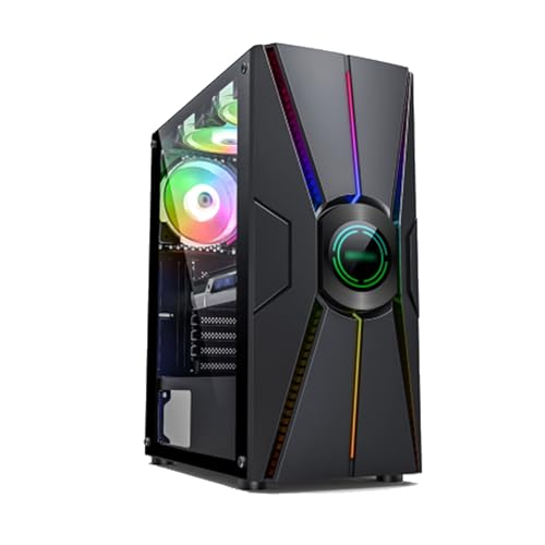 ARrase コンピュータゲーム 、ミッドタワーATX M-ATX ITX、 6ファン、透明サイドパネル、水冷サポート、ゲームやオフィスワークに最適