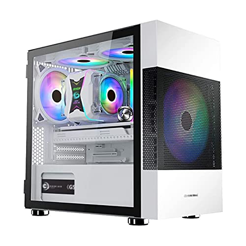 Wsikafxn ゲーム 、ミッドタワーM-ATX/ITX-PCコンピュータ 、緩和ガラスサイドパネル、USB3.0 / USB 2.0、デスクトップPCコンピュータ用のパーソナライズパネルを含む (Color : White)