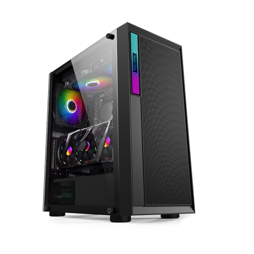 ARrase コンピュータ 、ゲーミング E-ATX ミッドタワー 、8 ファン 、側面強化ガラス付き、240/280 水冷サポート、USB3.0 (Color : Black)