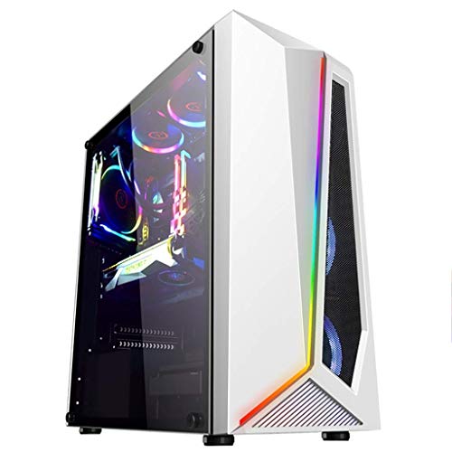 ZXFF ゲーム 、ミッドタワーATX/M-ATX/ミニITX PCゲーム 、USB3.0 / USB 2.0×焼戻しガラスサイドパネル、デスクトップPCコンピュータに適したケーブル管理システム (Color : White)