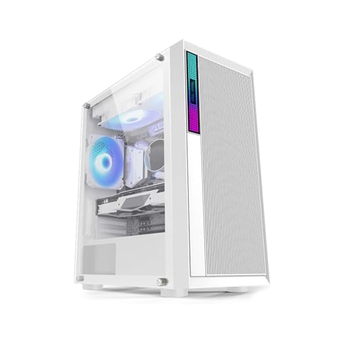 ARrase コンピュータ 、ゲーミング E-ATX ミッドタワー 、8 ファン 、側面強化ガラス付き、240/280 水冷サポート、USB3.0 (Color : White)