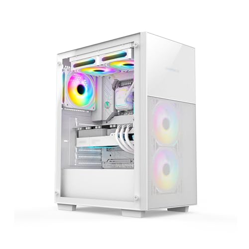 ARrase コンピュータゲーム 、ミッドタワーATX/Micro-ATX/mini-ITX、水冷 、6x120mmファン 、強化ガラスサイドパネルデスクトップ (Color : Style 3)