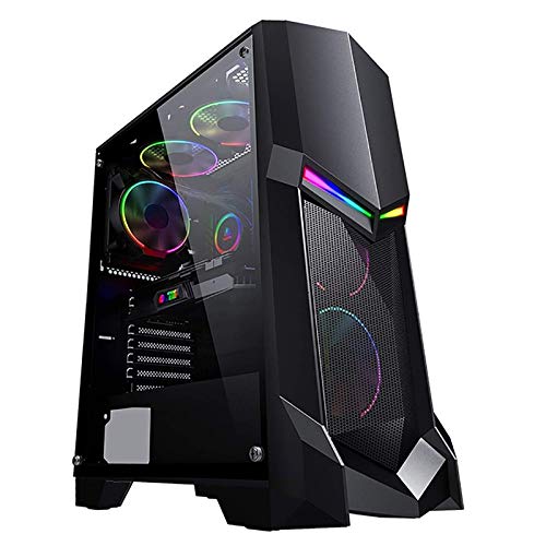 LyxosVee 1強化ガラス窓付きATX ミッドタワーゲーム 、I / OパネルUSB3.0 / USB2.0 /オーディオポート、PCゲーム (Color : Black)