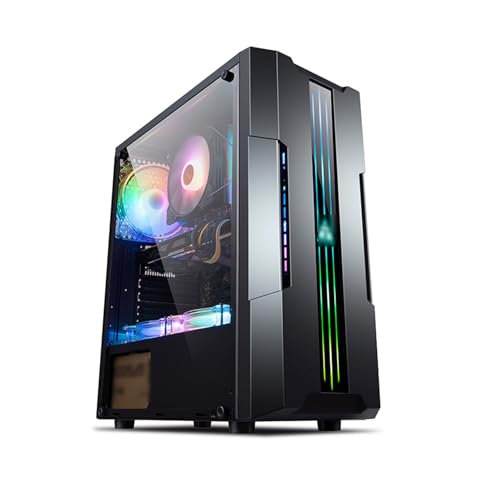 ARrase コンピュータゲーム 、アクリルサイドパネル 、ATX M-ATX ITX、6x120mmファン搭載、トップ1/0インターフェイス 、ゲームやオフィスワークに最適