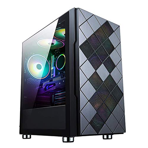 LyxosVee コンピュータゲーム 、ミッドタワーM-ATX/ミニITX PCゲームコンピュータ 、強化ガラス、I / OパネルUSB3.0 / USB2.0 /オーディオポート、サポート水冷