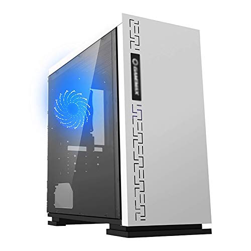 LyxosVee PCゲーム機 、ATX ミッドタワーゲーム 、1つのアクリルガラス窓、トップUSB3.0 / USB2.0 /オーディオポート、サポート水冷 (Color : White)