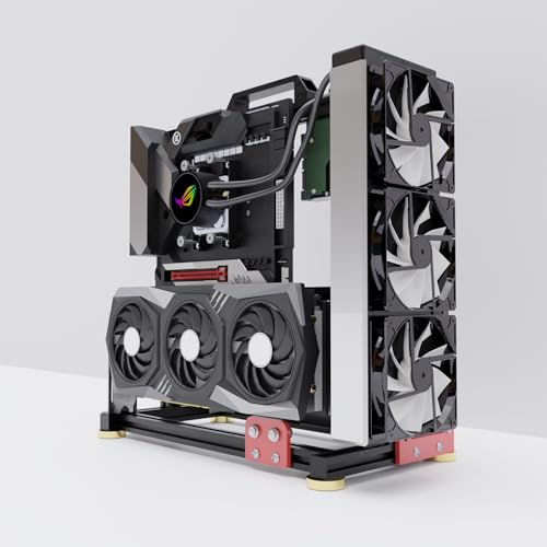 DALAIBUKESI DIY アルミニウム PC オープン コンピューターシャーシ テストベンチ サポート 水冷サポート サーバーシャーシ Itx Matx Atx Eatx (4.E-ATX)対応 シルバー