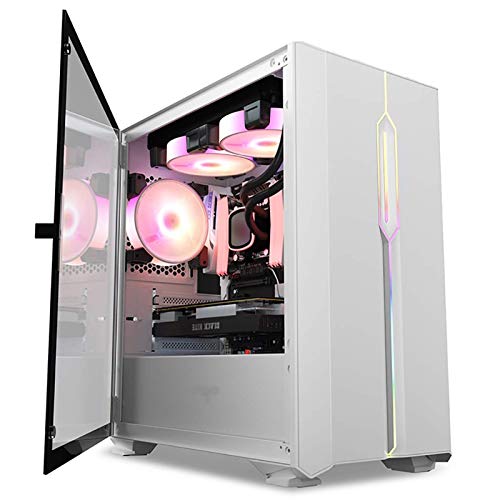 ZXFF ホワイトゲーム 、ミッドタワーM-ATX/ITXコンピュータゲーム 、緩和ガラス、I / OパネルUSB3.0 / USB2.0 /オーディオポート、デスクトップPC用