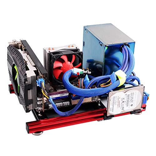 Bewinner オープンフレームシャーシ DIY ミニオープンアルミニウム合金フレーム ITX マザーボード PC コンピュータ 20 20アルミニウム合金製 ATX対応 通常の大型電源供給 Bewinnere6s4yb970p