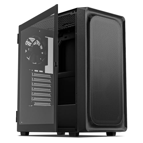 DARKROCK EC2 ブラック ATX ミッドタワー Type-C対応 50シリーズのグラフィックスカード対応 強化ガラス製サイドパネル 最大8 x 120mm冷却ファン & 1 x 360mmラジエーター、1 x 取り付け済みファン EC2-BK
