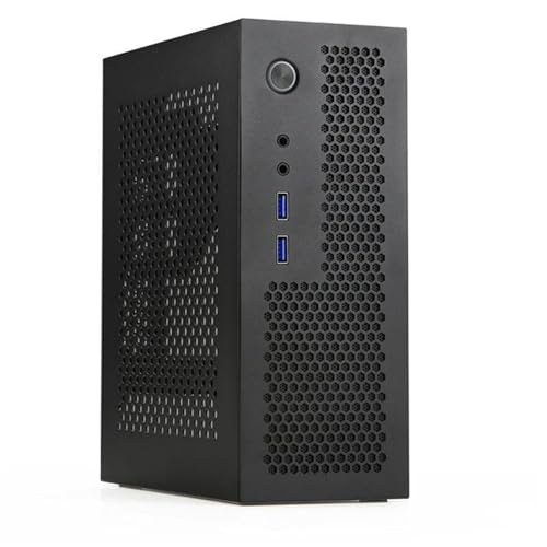 EMNXSDKT 互換性がありますあるY1UB A09 Mini-ITX HTPCコンピュータ 、USB3.0 USB2.0ポートを備えたミニデスクトップシャーシ、産業用制御ホームシアターおよびPCゲーム用(Black,USB2.0)