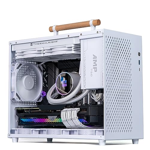 VELATEMOR MATX ホワイト ポータブルコンパクト RTX4090対応 ITX MATX マザーボード ハンドル 強化ガラスパネル 持ち運び簡単 USB Type A Type C ポート VELATEMORwtyz84a05o